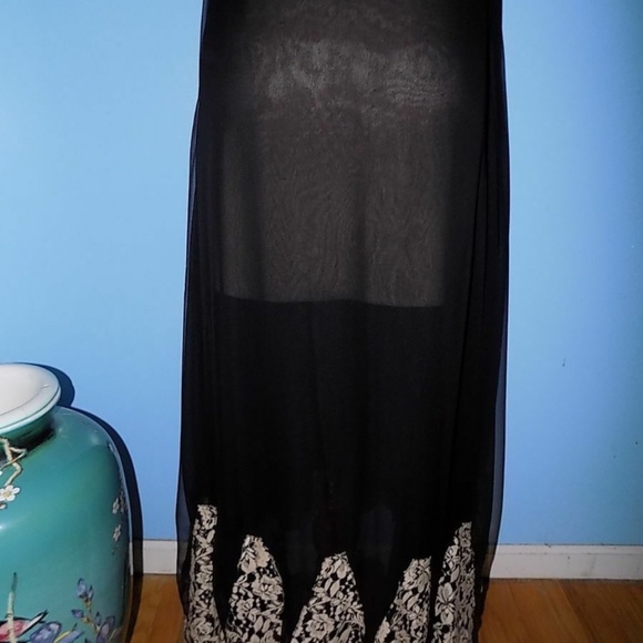 Free People Carisa Rene Antique Lace Wrap Silk Gown - Picture 4 of 6